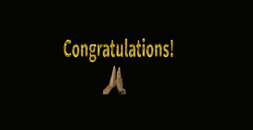 A Black Background With The Words Congratulations In Gold GIF