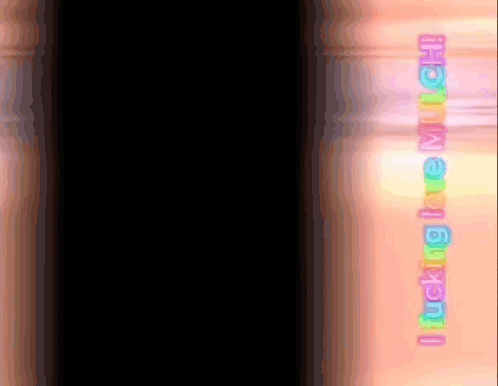 A Black Background With The Words I Fucking Love Much GIF