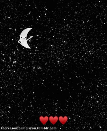 A Black Background With The Words " I Love You To The Moon And Back " On It GIF
