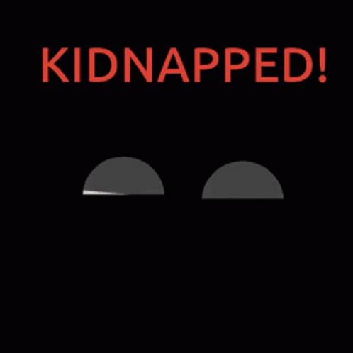A Black Background With The Words Kidnapped In Red Letters GIF