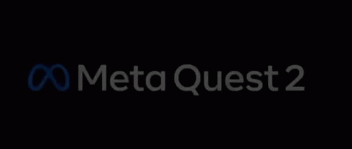 A Black Background With The Words Meta Quest 2 On It GIF