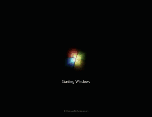 A Black Background With The Words Starting Windows GIF