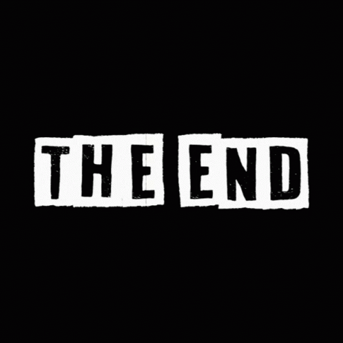 A Black Background With The Words " The End " Cut Out Of It GIF
