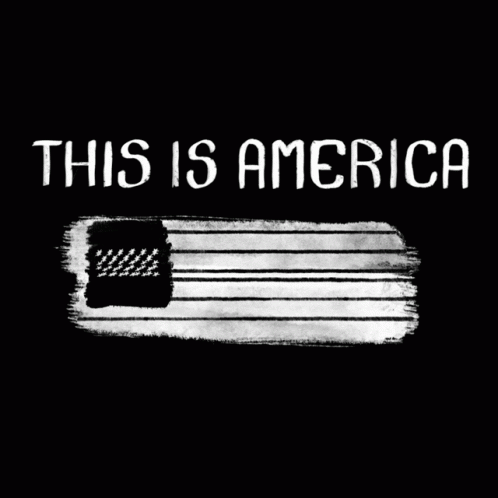 A Black Background With The Words " This Is America " GIF