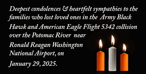 A Black Background With Three Candles And The Date January 29, 2025 GIF