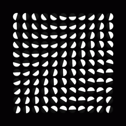 A Black Background With White Circles In A Grid Pattern GIF