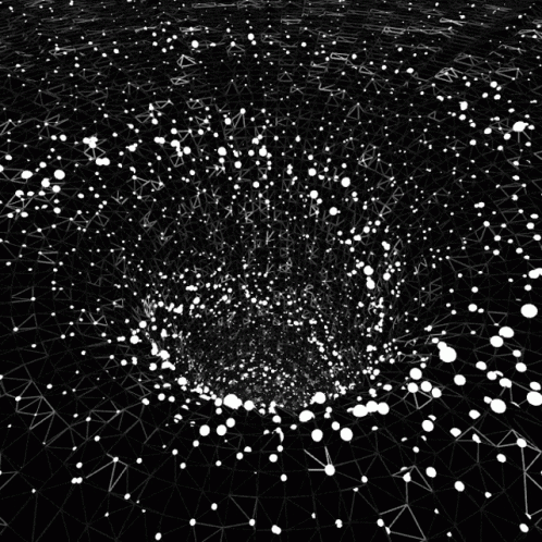 Black Background With White Dots And Triangles GIF