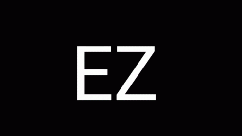 A Black Background With White Letters That Spell Out Ez GIF