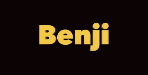 Black Background With Yellow Benji Letters GIF
