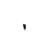 a black cat 's head is shown in a pixel art style on a white background .