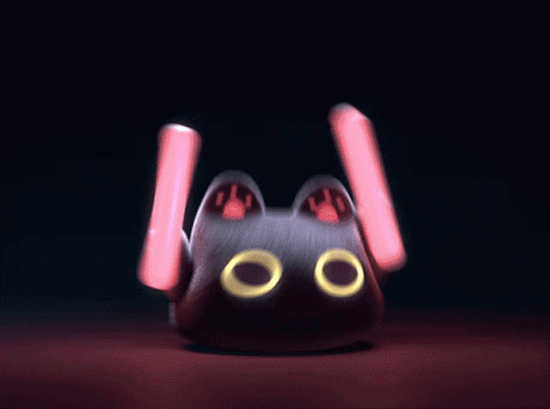 a black cat with glowing eyes and paws holds two green lightsabers