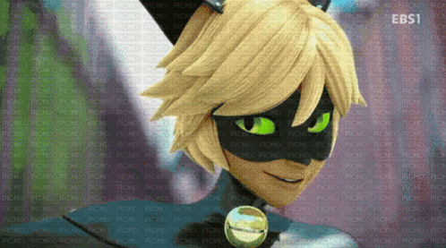 A Black Cat With Green Eyes Is Surrounded By Ebs1 Logos GIF