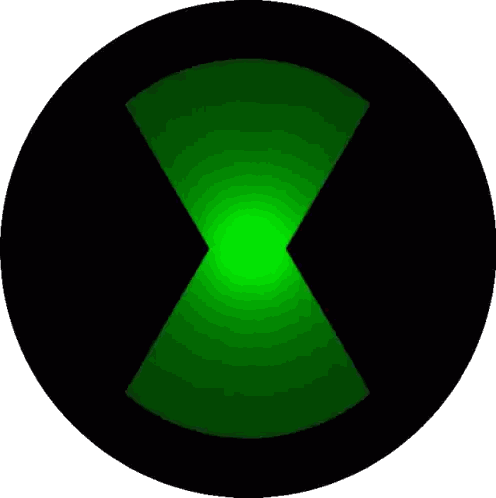 a black circle with a green circle inside