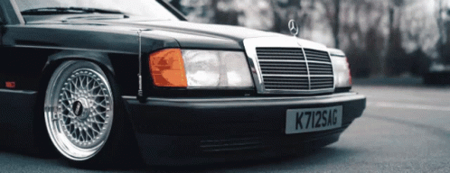 A Black Mercedes Has A License Plate That Says K712sac GIF