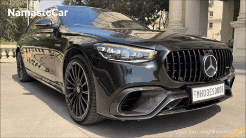 A Black Mercedes With A License Plate That Says Who3es00b GIF