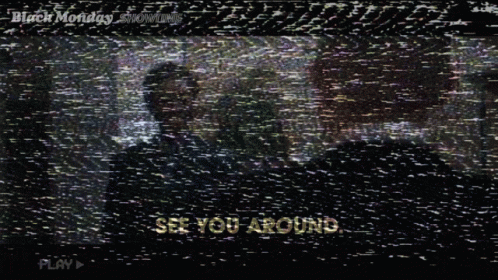A Black Monday Showtime Advertisement Shows A Man And Woman Talking GIF