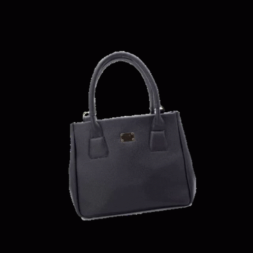 A Black Purse With A Gold Badge On The Front GIF
