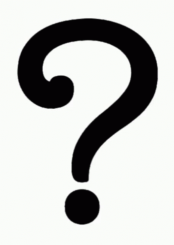 A Black Question Mark With A Swirl On It GIF