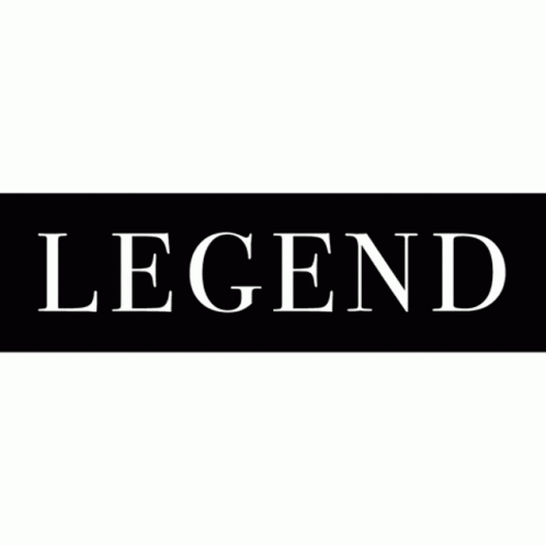 A Black Sign With The Word Legend On It GIF