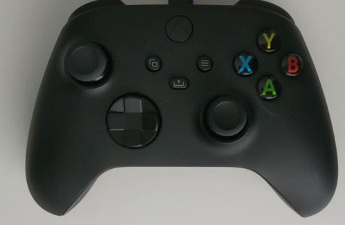 A Black Xbox Controller With A White X In The Center GIF