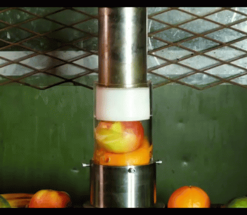 A Blender Is Filled With Fruit Including Oranges GIF