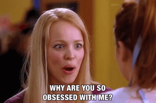 A Blonde Woman Is Talking To Another Woman And Says Why Are You So Obsessed With Me GIF