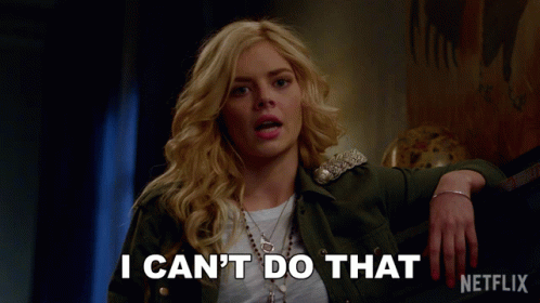A Blonde Woman Says I Can 'T Do That In A Netflix Ad GIF