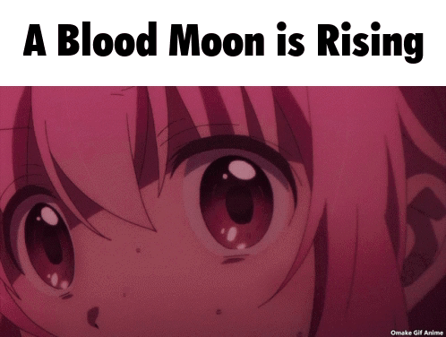 A Blood Moon Is Rising With A Close Up Of A Girl 'S Eye GIF