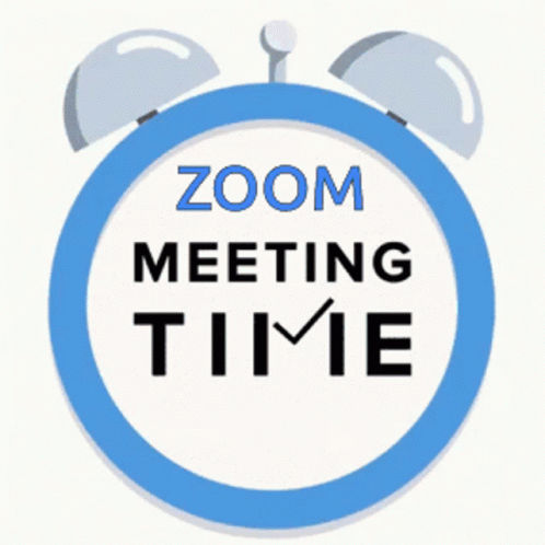 A Blue Alarm Clock Says Zoom Meeting Time GIF