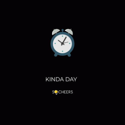 A Blue Alarm Clock With The Words Zoom In Kinda Day GIF