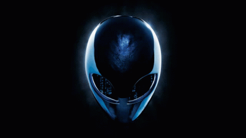 A Blue Alien Head With A Black Background GIF