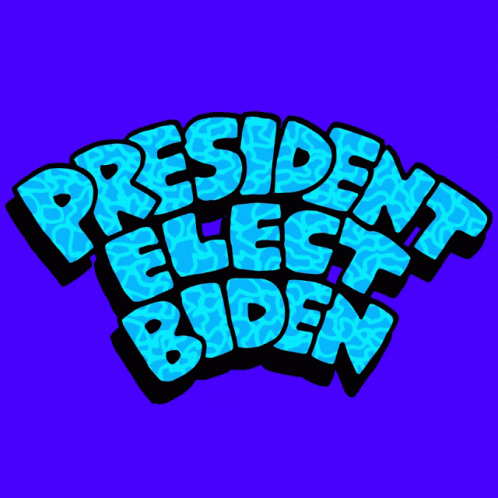 Blue And Black Logo Saying President Biden GIF
