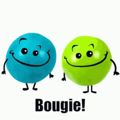 A Blue And Green Ball With Arms And Legs Giving Each Other A High Five GIF