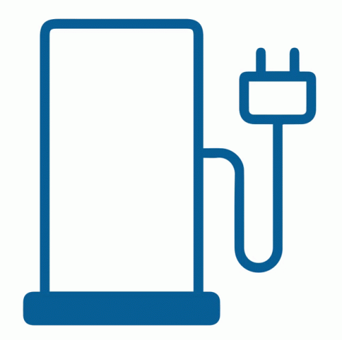 A Blue And Green Icon Of A Battery With A Plug Attached GIF