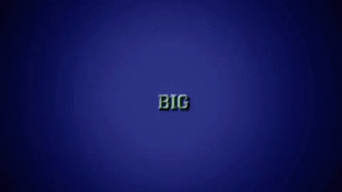 A Blue And Green Sign That Says Big On It GIF
