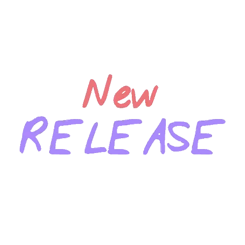 a blue and green sign that says new release on it