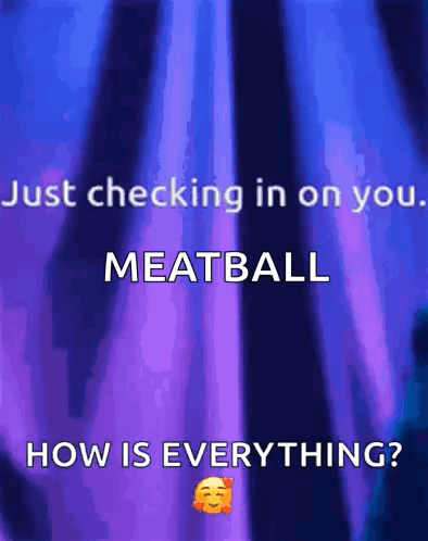 Blue And Purple Background Checking On You Meatball GIF
