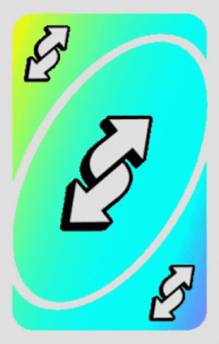 A Blue And Purple Playing Card With Two Arrows Pointing In Opposite Directions GIF