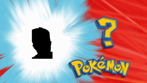 a blue and red background with a pokemon logo