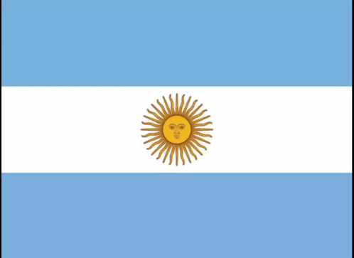 A Blue And White Flag With A Sun And A Star In The Center GIF