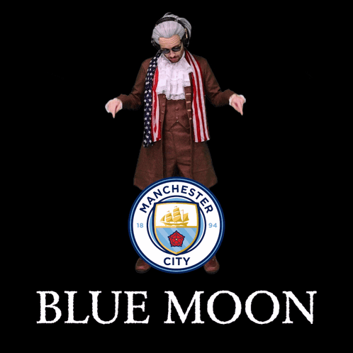 A Blue And White Logo For Manchester City With A Ship In The Middle GIF