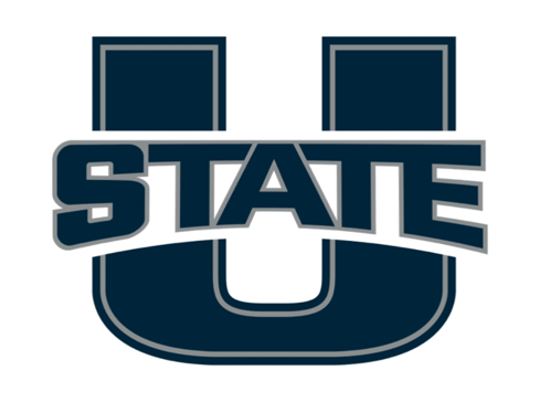 A Blue And White Logo For The University Of Utah GIF