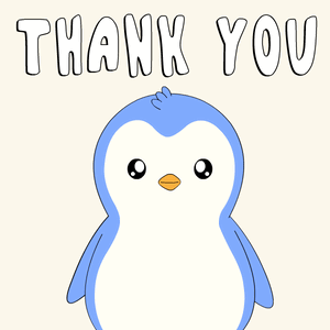A Blue And White Penguin Says Thank You GIF