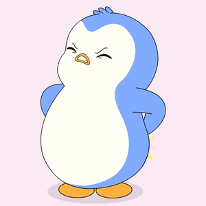 A Blue And White Penguin With A Yellow Lightning Bolt Behind It GIF