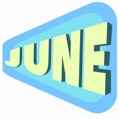 A Blue And Yellow Sign That Says June GIF