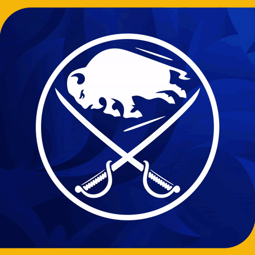 A Blue And Yellow Sign That Says Overtime With Two Swords GIF