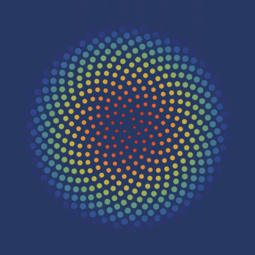 A Blue Background With A Circular Pattern Of Dots GIF