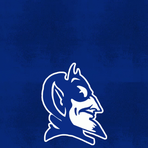 A Blue Background With A Devil And The Words Blue Devils Vote Early On It GIF