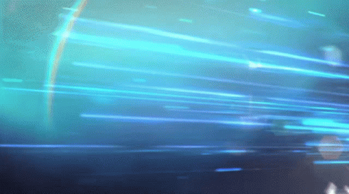 A Blue Background With A Rainbow In The Sky GIF