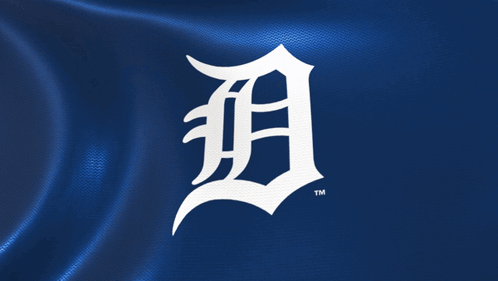 A Blue Background With A White Letter D On It GIF